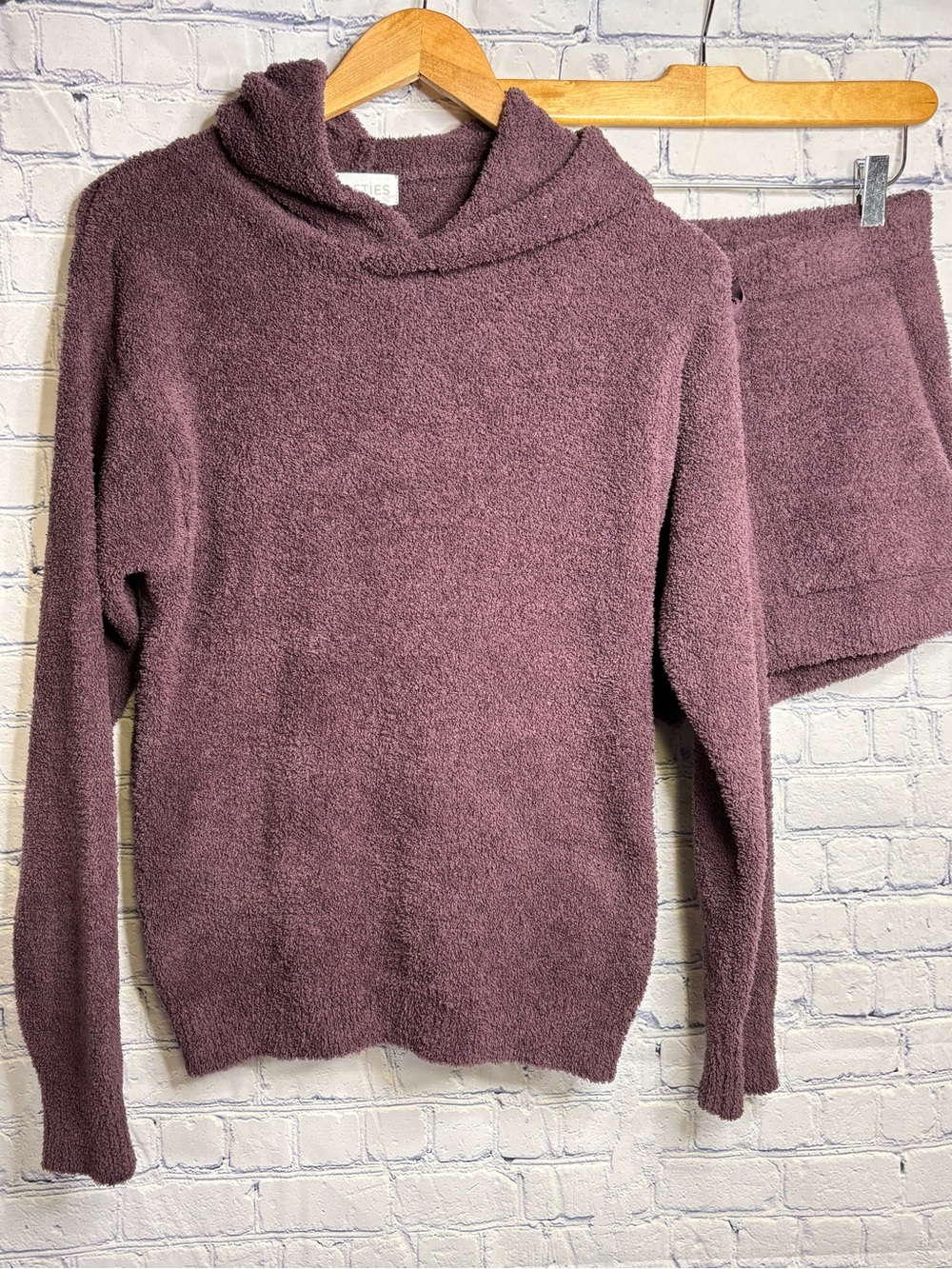 Softies Plum Brown Two-Piece Marshmallow Cabincore Loungewear Pajamas Set XS